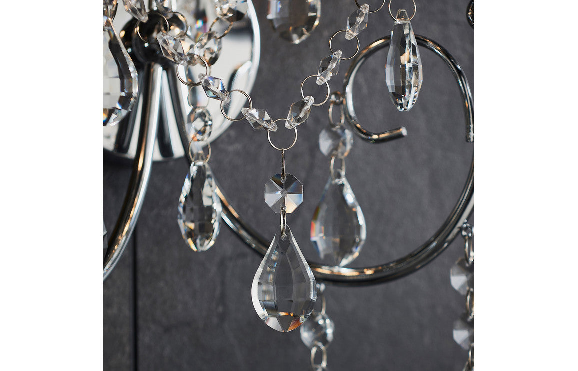 Pavo 2 Arm Chandelier Wall Light - Chrome