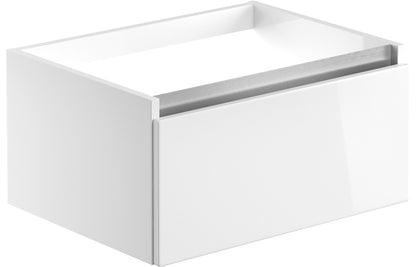 Cordelia 600mm 1 Drawer Wall Hung Basin Unit (No Top) - White Gloss