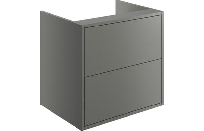 Palas 600mm 2 Drawer Wall Hung Basin Unit (No Top) - Matt Grey