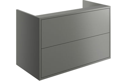 Palas 900mm 2 Drawer Wall Hung Basin Unit (No Top) - Matt Grey