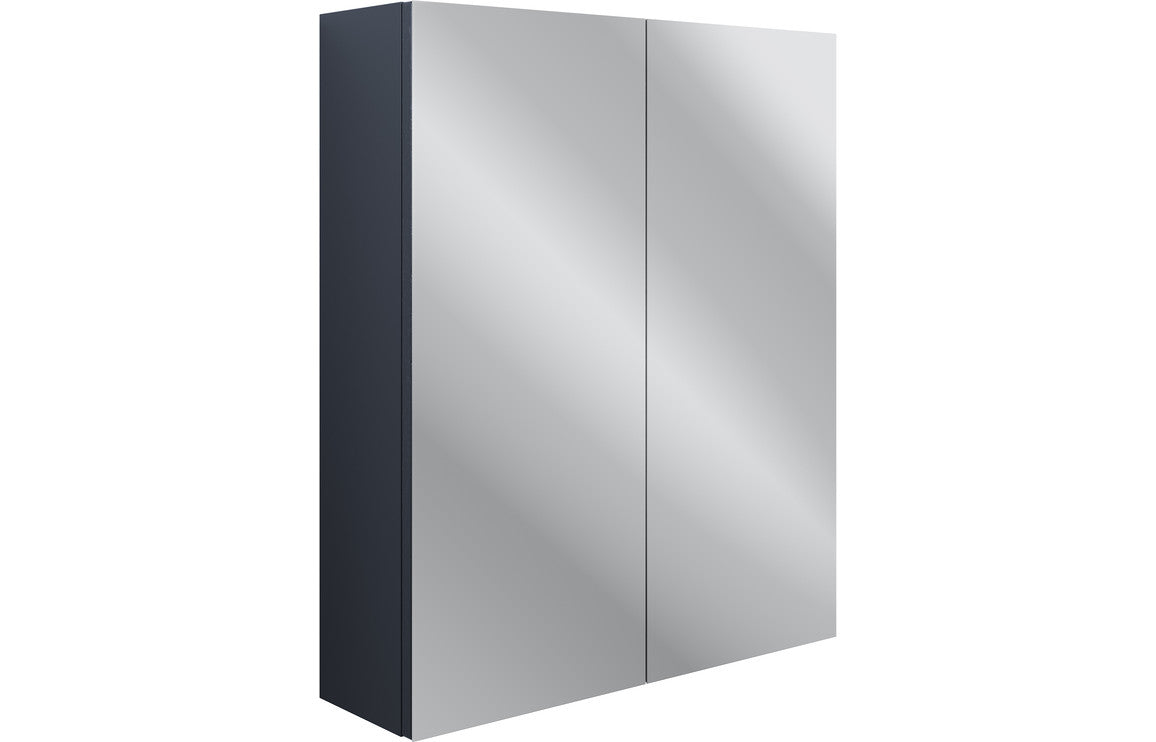 Badar 600mm 2 Door Mirrored Wall Unit - Indigo Ash