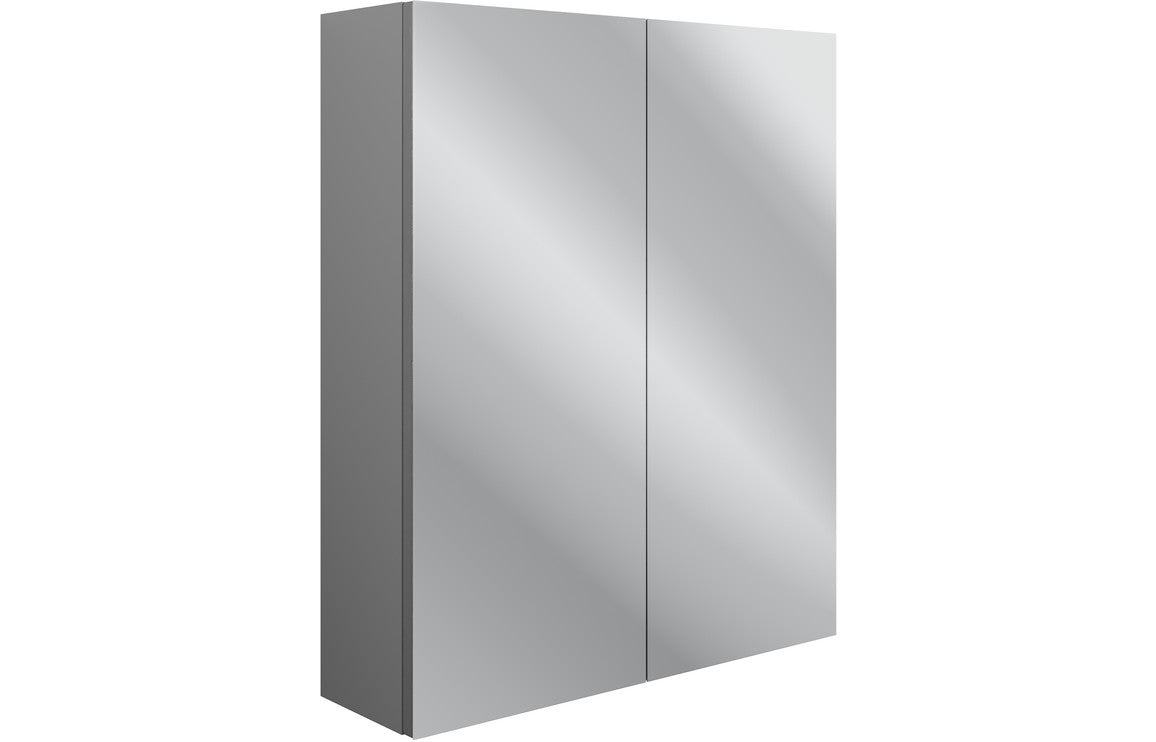 Badar 600mm 2 Door Mirrored Wall Unit - Grey Ash