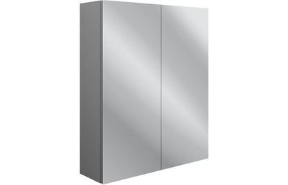 Badar 600mm 2 Door Mirrored Wall Unit - Grey Ash