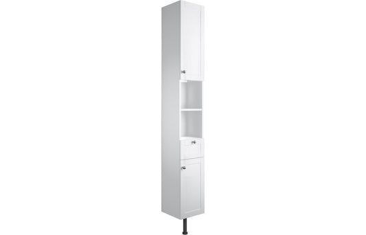 Badar 300mm 2 Door Tall Unit - Satin White Ash