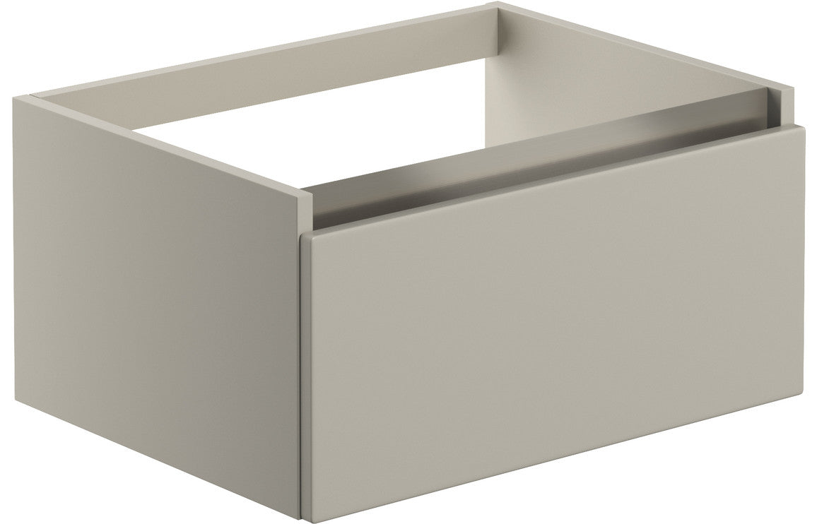 Cordelia 600mm 1 Drawer Wall Hung Basin Unit (No Top) - Latte