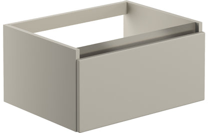 Cordelia 600mm 1 Drawer Wall Hung Basin Unit (No Top) - Latte