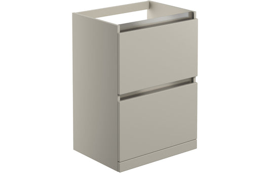 Cordelia 600mm 2 Drawer Floor Standing Basin Unit (No Top) - Latte