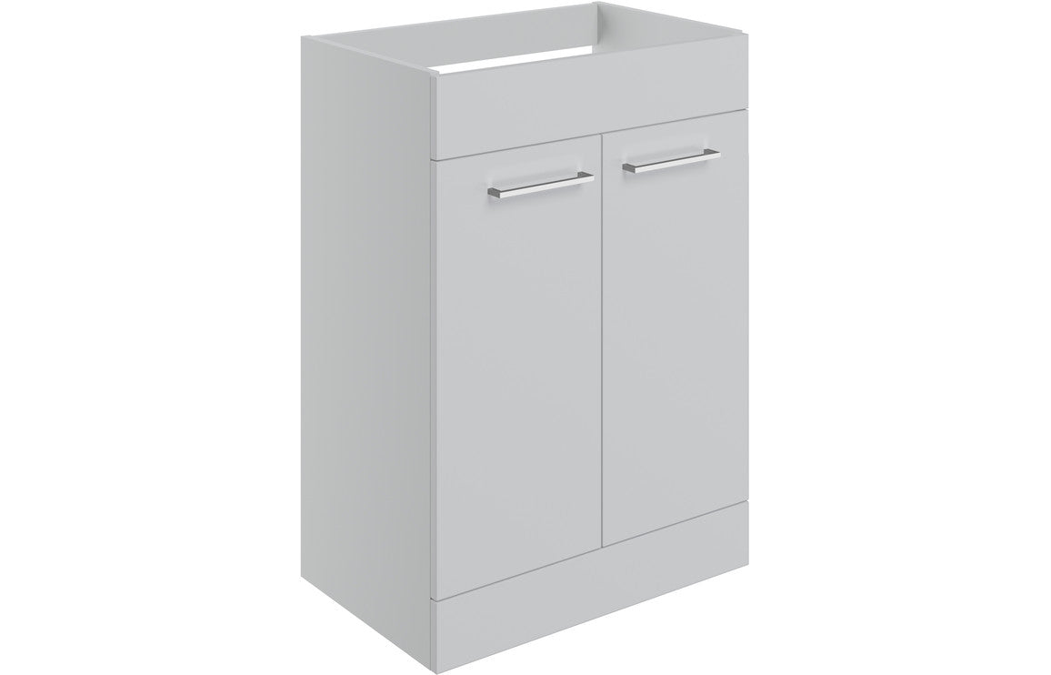 Vesper 590mm Floor Standing 2 Door Basin Unit (No Top) - Grey Gloss