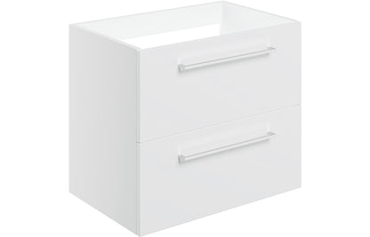 Vesper 590mm Wall Hung 2 Drawer Basin Unit (No Top) - White Gloss