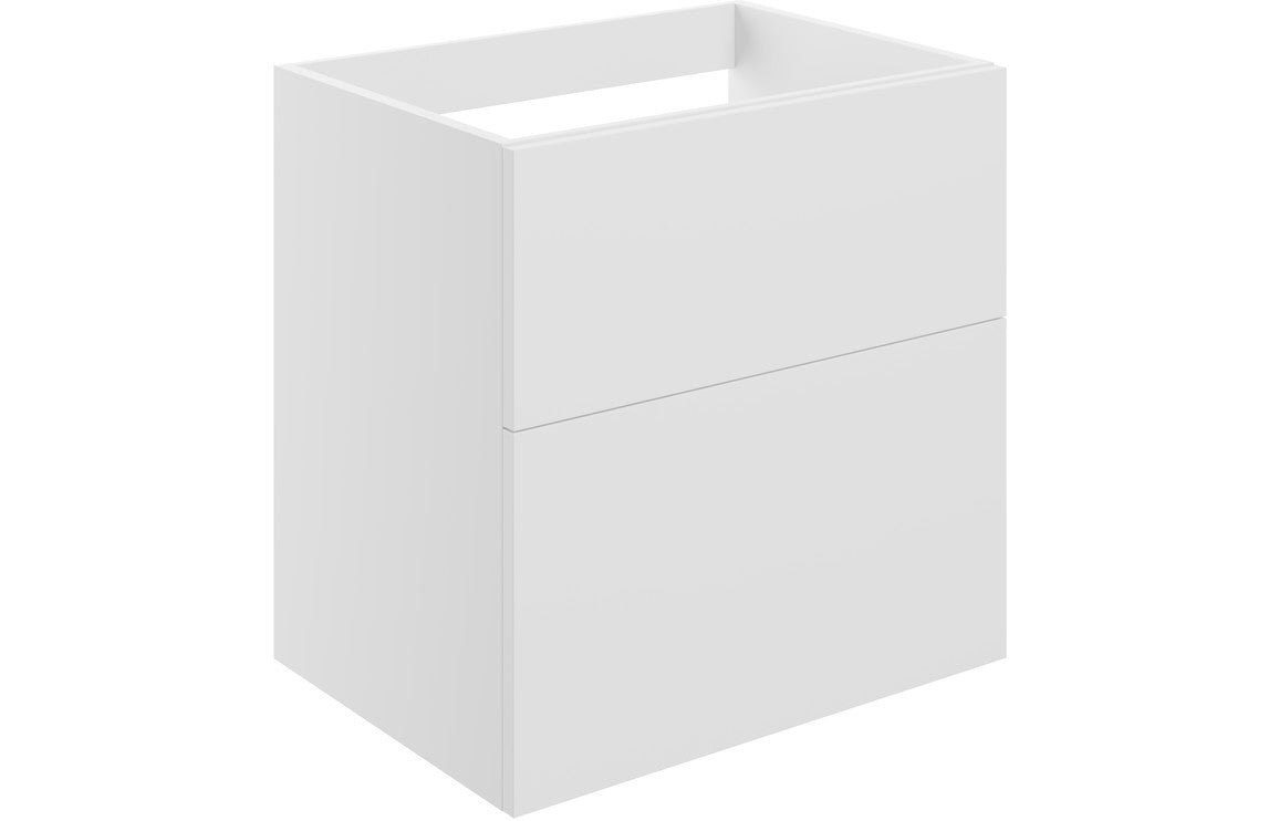 Stella 590mm Wall Hung 2 Drawer Basin Unit (No Top) - Matt White