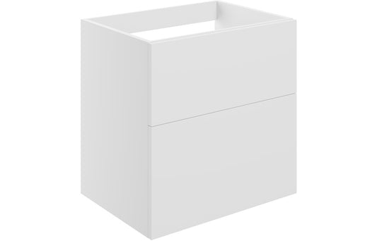 Stella 590mm Wall Hung 2 Drawer Basin Unit (No Top) - Matt White