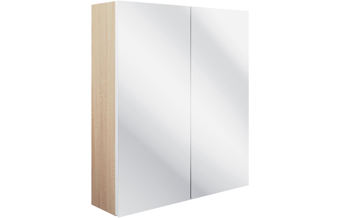 Tarak 600mm 2 Door Mirrored Wall Unit - Matt White