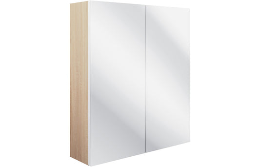 Tarak 600mm 2 Door Mirrored Wall Unit - Matt White