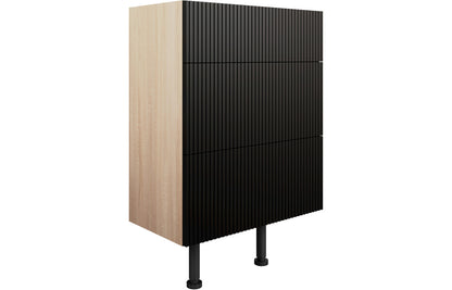 Tarak 600mm 3 Drawer Base Unit - Matt Graphite Grey