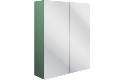 Badar 600mm 2 Door Mirrored Wall Unit - Matt Sage Green