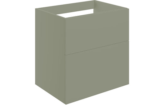 Stella 590mm Wall Hung 2 Drawer Basin Unit (No Top) - Matt Olive Green
