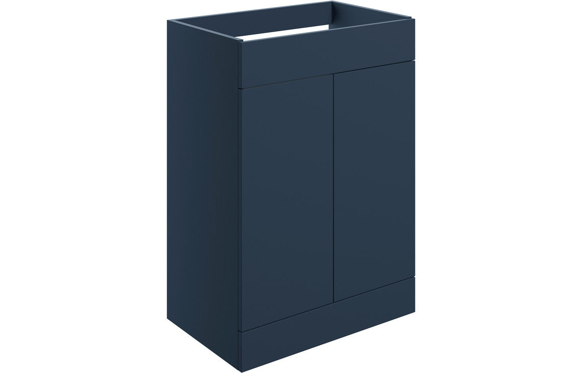 Stella 590mm Floor Standing 2 Door Basin Unit (No Top) - Matt Deep Blue