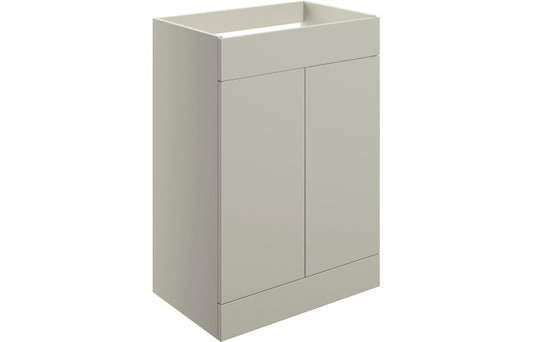 Stella 590mm Floor Standing 2 Door Basin Unit (No Top) - Matt Latte