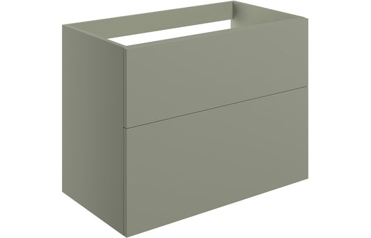 Stella 790mm Wall Hung 2 Drawer Basin Unit (No Top) - Matt Olive Green