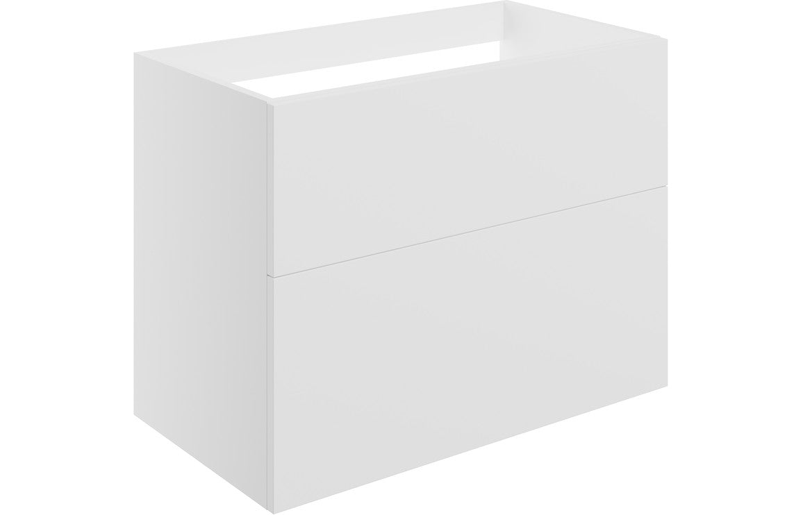 Stella 790mm Wall Hung 2 Drawer Basin Unit (No Top) - Matt White