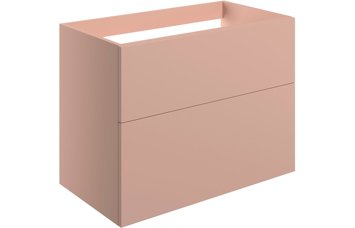 Stella 790mm Wall Hung 2 Drawer Basin Unit (No Top) - Matt Antique Rose