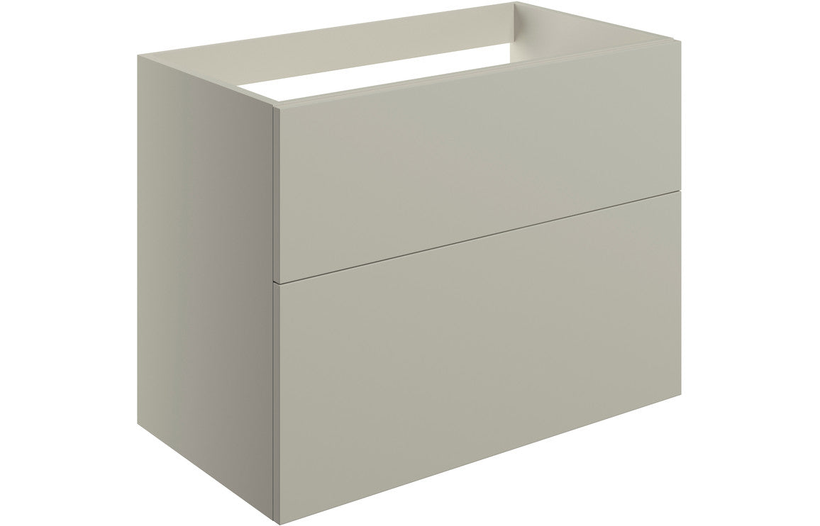 Stella 790mm Wall Hung 2 Drawer Basin Unit (No Top) - Matt Latte