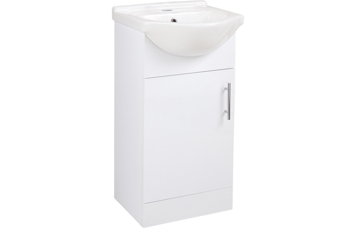 Zosma 450mm Basin Unit & Basin - White Gloss