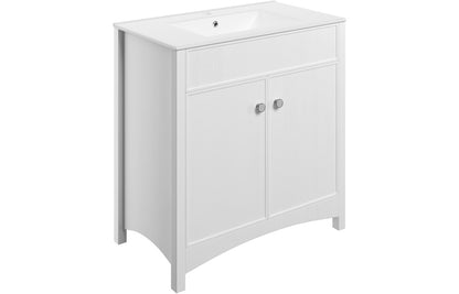 Lavana 810mm Basin Unit & Basin - Satin White Ash