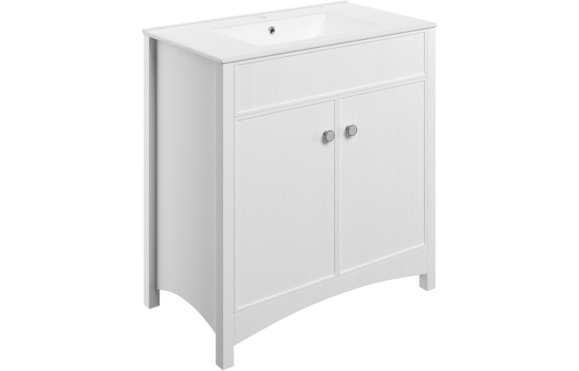 Lavana 810mm Basin Unit (exc. Basin) - Satin White Ash
