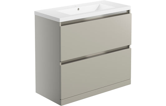 Cordelia 815mm 2 Drawer Floor Standing Basin Unit Inc. Basin - Latte