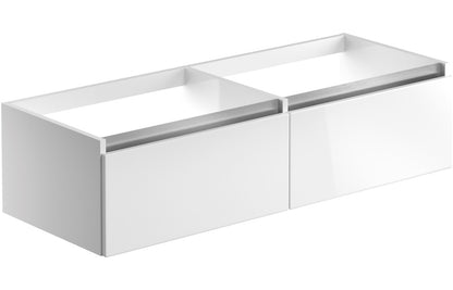 Cordelia 1200mm Wall Hung Basin Unit Run (No Top) - White Gloss