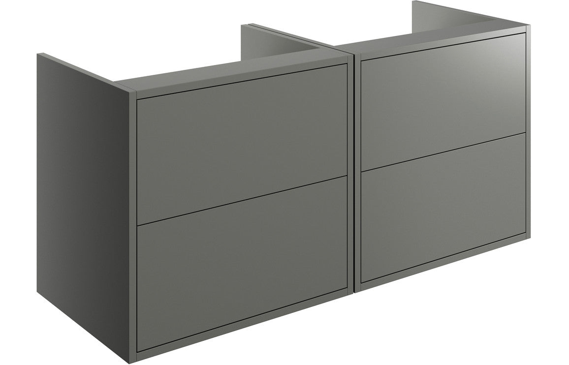 Palas 1200mm Wall Hung Basin Unit Run (No Top) - Matt Grey