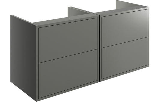 Palas 1200mm Wall Hung Basin Unit Run (No Top) - Matt Grey