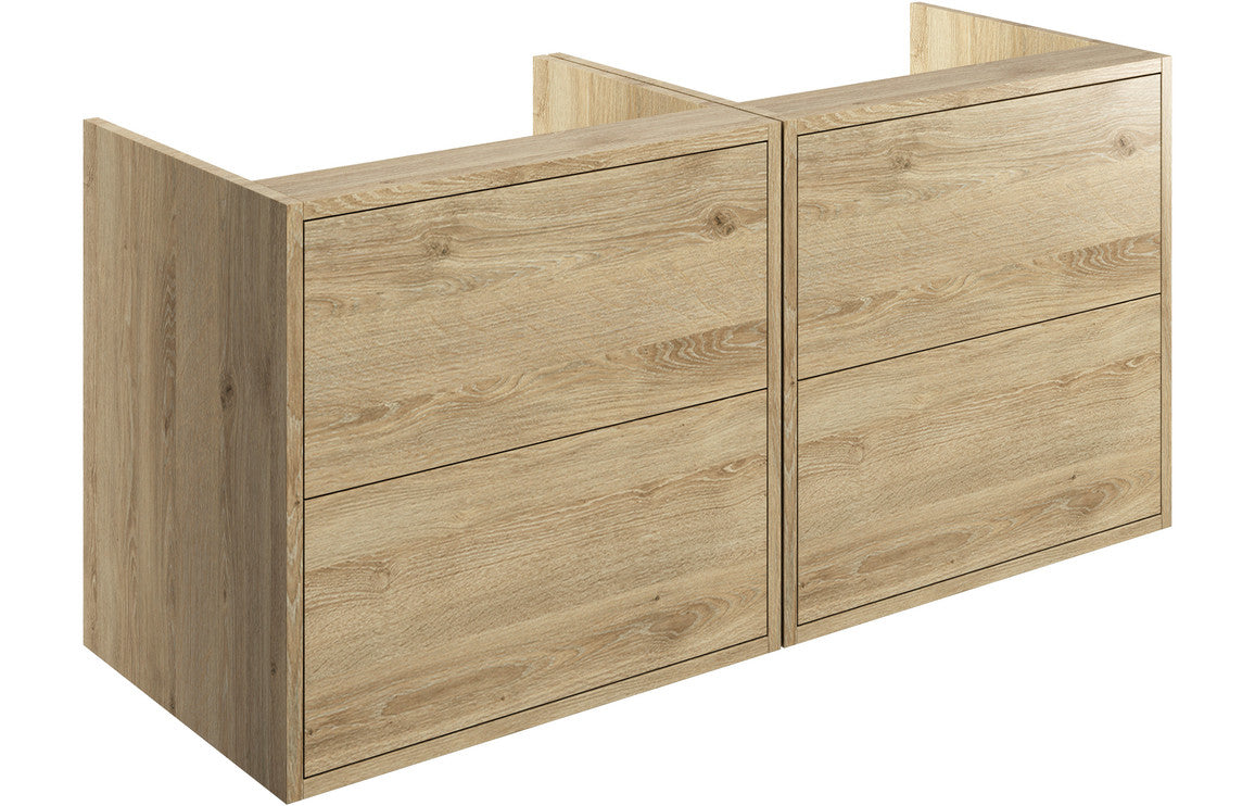 Palas 1200mm Wall Hung Basin Unit Run (No Top) - Havana Oak