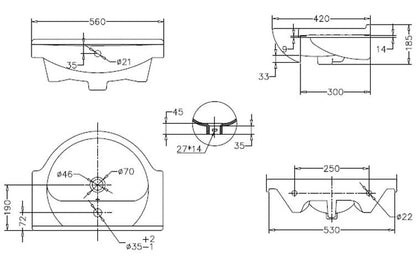 Zosma 560mm Floor Standing Basin Unit & Mirror Pack