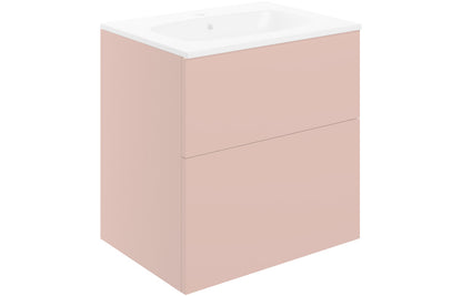 Stella 610mm Wall Hung 2 Drawer Basin Unit & Basin - Matt Antique Rose