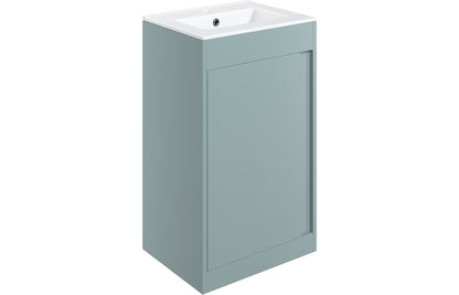 Estelle 510mm Floor Standing Unit Inc. Basin - Matt Sea Green