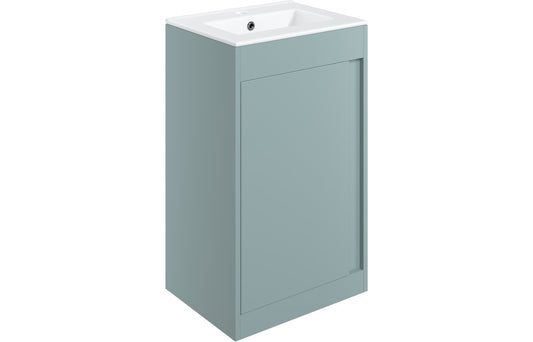 Estelle 510mm Floor Standing Unit Inc. Basin - Matt Sea Green