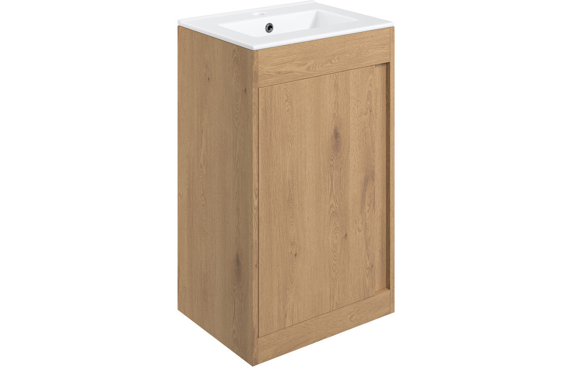 Estelle 510mm Floor Standing Unit Inc. Basin - Seville Oak
