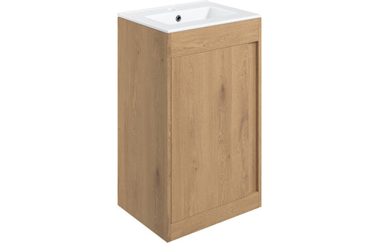 Estelle 510mm Floor Standing Unit Inc. Basin - Seville Oak