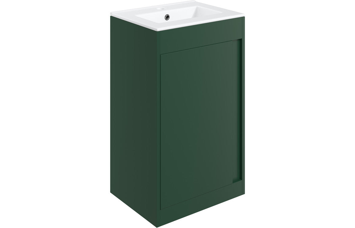 Estelle 510mm Floor Standing Unit Inc. Basin - Matt Conifer Green