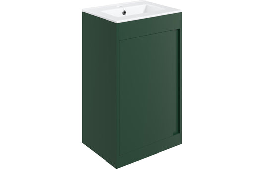Estelle 510mm Floor Standing Unit Inc. Basin - Matt Conifer Green