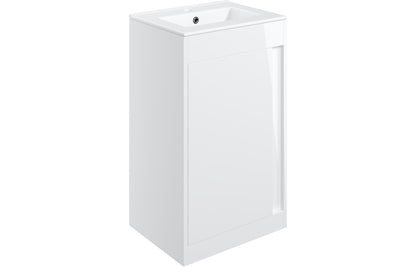 Estelle 510mm Floor Standing Unit Inc. Basin - White Gloss