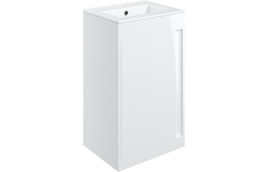 Estelle 510mm Floor Standing Unit Inc. Basin - White Gloss