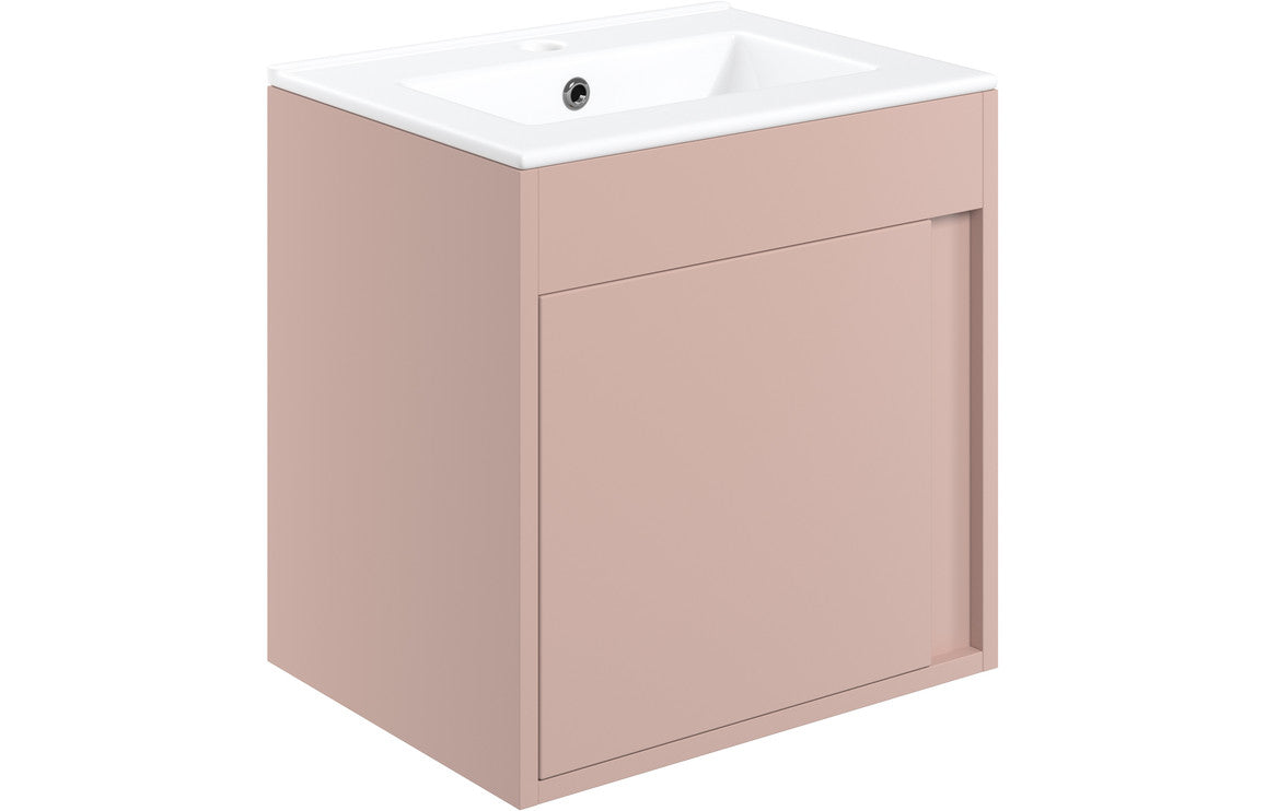 Estelle 510mm Wall Hung Unit Inc. Basin - Matt Antique Rose