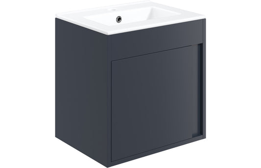 Estelle 510mm Wall Hung Unit Inc. Basin - Matt Indigo Blue