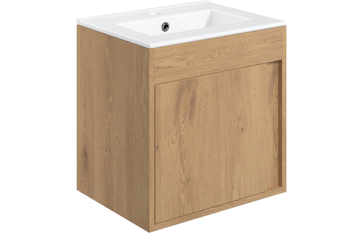 Estelle 510mm Wall Hung Unit Inc. Basin - Seville Oak