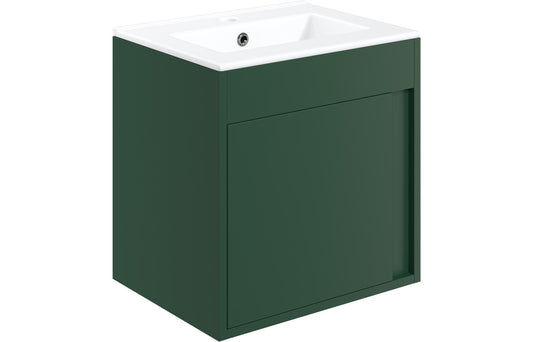 Estelle 510mm Wall Hung Unit Inc. Basin - Matt Conifer Green
