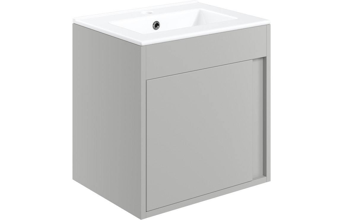 Estelle 510mm Wall Hung Unit Inc. Basin - Matt Light Grey