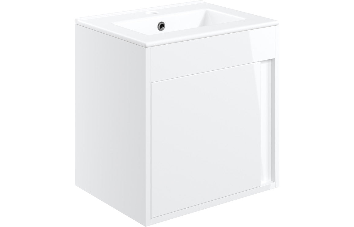 Estelle 510mm Wall Hung Unit Inc. Basin - White Gloss